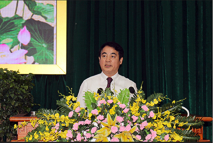 Đồng chí Nghiêm Xuân Thành, Ủy viên Trung ương Đảng, Bí thư Tỉnh ủy Hậu Giang phát biểu chỉ đạo Hội nghị.